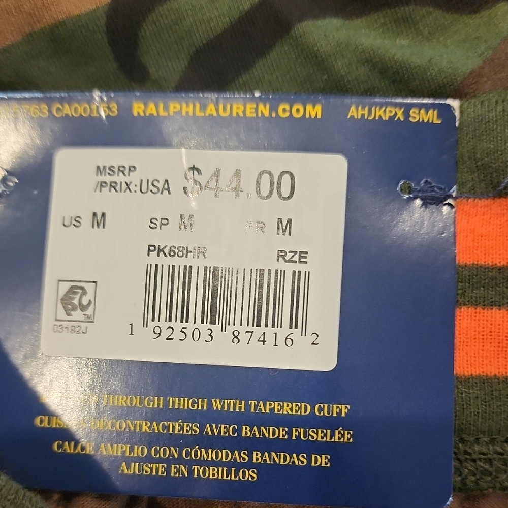Ralph Lauren Camouflage Joggers with Orange Stripe